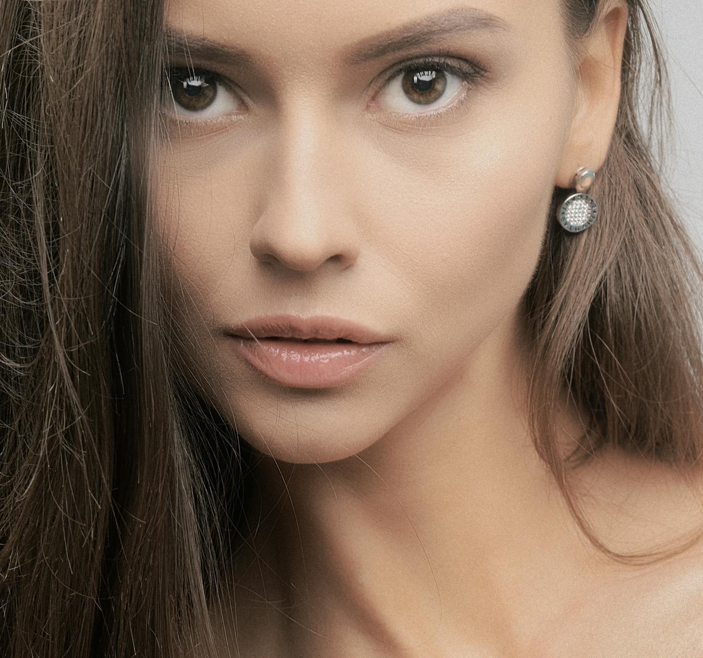 Retrato en primer plano del rostro de una mujer